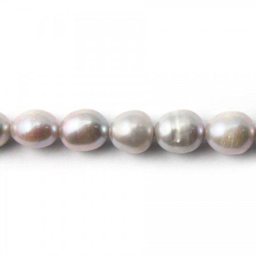 Perle coltivate d'acqua dolce, grigio, oliva, 8-9 mm x 40 cm