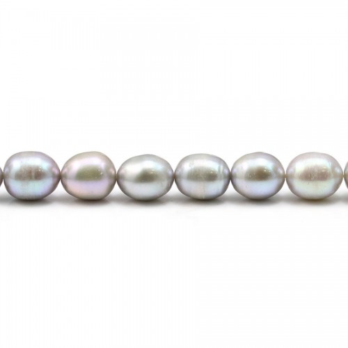 Perlas cultivadas de agua dulce, gris, oliva, 7-8mm x 2pcs