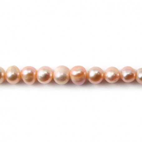 Mauve freshwater pearl round 6-7mm x 40 cm
