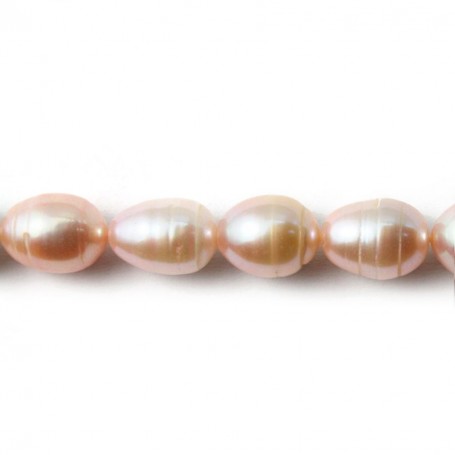 Mauve freshwater pearl round 8x12mm x 40 cm
