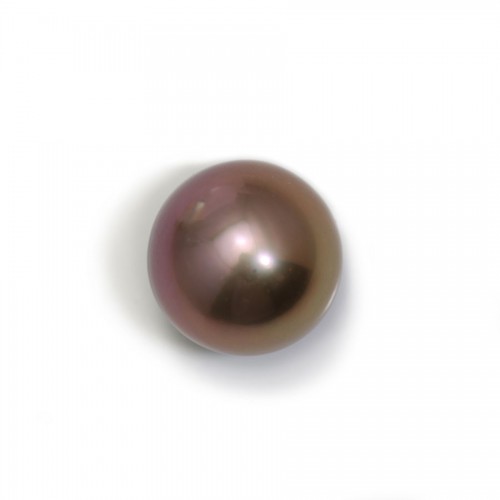 Perla cultivada de agua dulce, púrpura, redonda, 14-15mm x 1pc