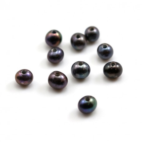 Night blue round freshwater cultured pearls 7mm x 1pcs