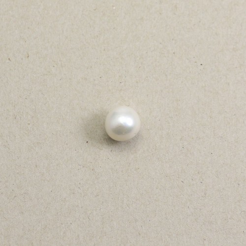Perla coltivata d'acqua dolce, bianca, rotonda, 13-13,5 mm x 1 pz