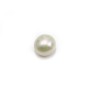 Perles d'eau douce blanche, semi-percée, de forme ronde plate, 7 - 7.5mm x 4pcs