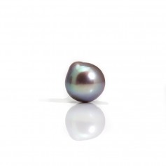 Perla coltivata d'acqua dolce, semi-perforata, viola, ovale, 9,5-10 mm x 1 pz