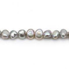 Gray freshwater cultured pearl, baroque 4-6mm x 36cm