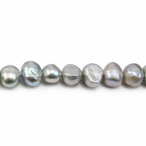 Perles d'eau douce baroque grise 6-7mm x 36cm