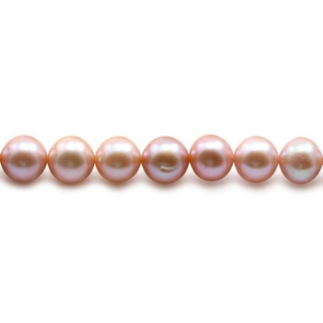 Purplish pink round freshwater pearls 8-8.5mm x 40cm