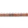 Perlas cultivadas de agua dulce, malva, semirredondas, 5-5,5mm x 40cm