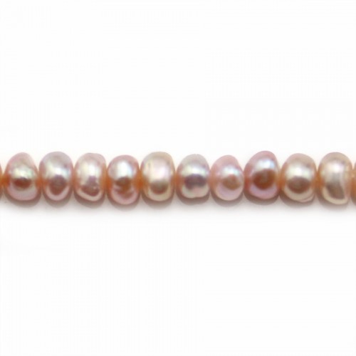 Freshwater cultured pearls, purple, oval, 5mm x 40cm