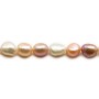 Perlas cultivadas de agua dulce, multicolores, barrocas, 7-9mm x36cm