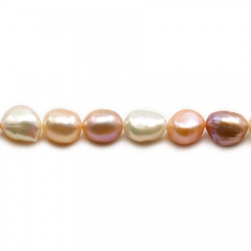 Perle coltivate d'acqua dolce, multicolori, barocche, 7-9 mm x 36 cm