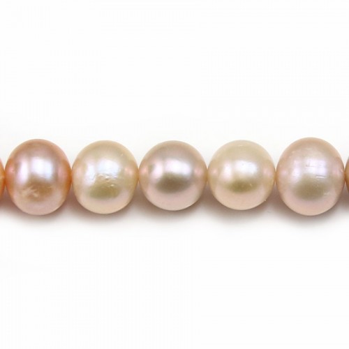 Perle coltivate d'acqua dolce, multicolori, rotonde, 9,5-10,5 mm x 40 cm A