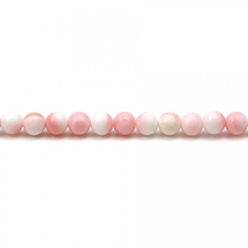 Pink lambi beads, in round shape, measuring 4mm x 10pcs