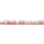 Pink lambi beads, in round shape, measuring 4mm x 40cm
