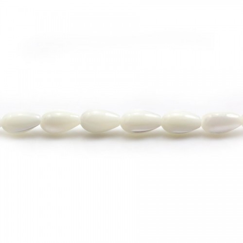 String of white shell Teardrop 5*8mm X 40 cm 