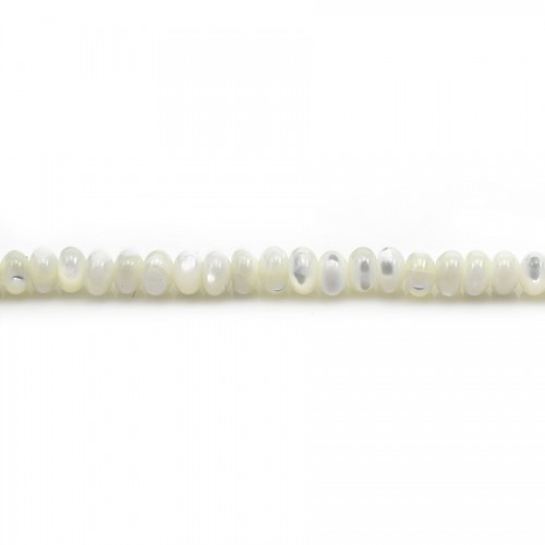 Tondo di madreperla bianca su filo 2,5x4 mm x 40 cm