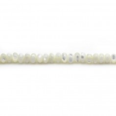 Redondo de nácar blanco sobre alambre 2,5x4mm x 40cm