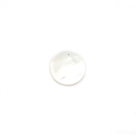 white, round, flat mother-of-pearl 12mm x 2pcs