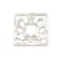 White mother-of-pearl, in the shape of square openwork, measuring 18mm x 1pc