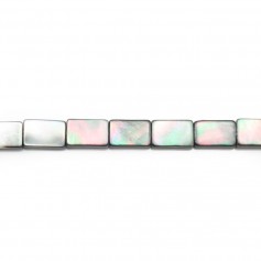 Grey mother of pearl rectangle bead strand 13x18mm x 40cm