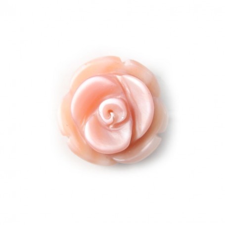 Pink mother-of-pearl rose bead 8mm x 2pcs