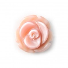 Madre de la perla en forma de rosa 10mm x 1pc