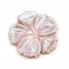Pink mother-of-pearl, 5-leaf flower shape, measuring 28mm x 1 pc