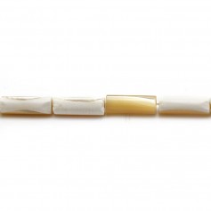 Yellow mother of pearl, tube shape, 4 * 14mm x 40cm