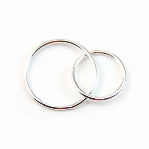 925 Silver Rings , Round, Closed, 11mm et 15mm x 1pc