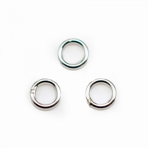 925 Silver, Welded Round Closed Rings, 6x0.8mm, X10pcs