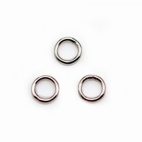 Geschlossene runde Ringe, 6x0.8mm, 925er Silber rhodiniert x10 St
