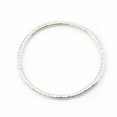 Geschlossener runder Ring aus gehämmertem 925er Silber 24mm x 1Stk