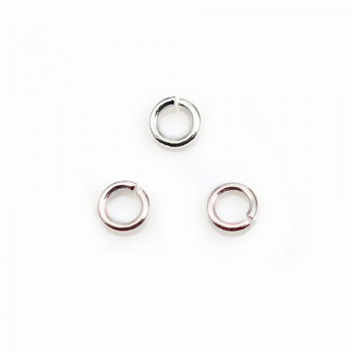 925 Silver Rings, Open Round, 4x0.8mm, X 20 pcs 