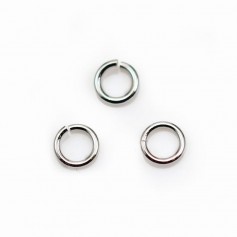 Offene Ringe aus rhodiniertem 925er Silber 6x0.9mm x 10pcs