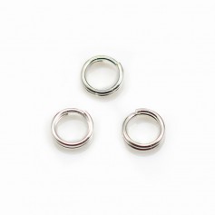 925 Sterling Silver Double Rings 5x0.6mm x 10pcs