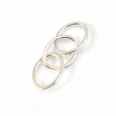 Dreifach ovaler Ring aus 925er Silber 8x6x24mm x 2pcs