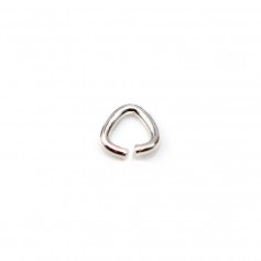 Triangular open rings silver 925 6x0,8mm x 20pcs