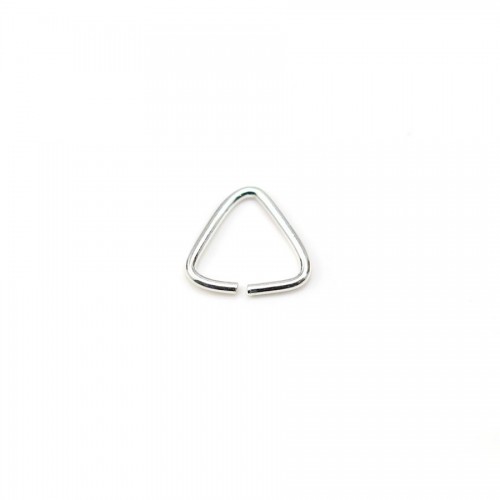 Anéis abertos triangulares, 925 Sterling Silver, tamanho 8x0,8mm x 10pcs