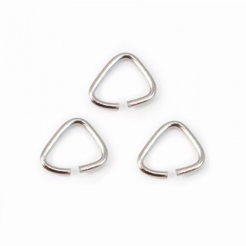 Anéis abertos triangulares em prata 925 rhodium chapeado 5x0,6mm x 20pcs
