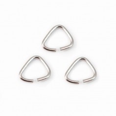 Offene dreieckige Ringe aus rhodiniertem 925er Silber 5x0,6mm x 20St