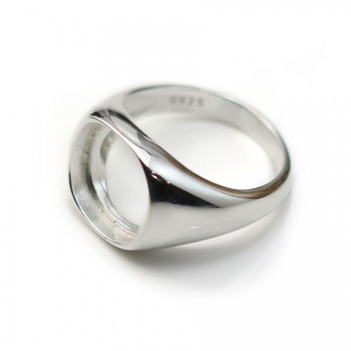 Juego de anillos de plata esterlina 925, con soporte cuadrado de 12mm x 1pc