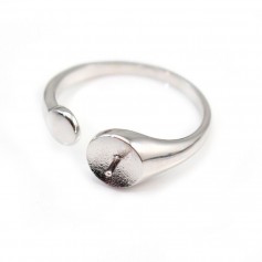 Porta anelli regolabile per perle semiperforate in argento 925 rodiato x 1 pz