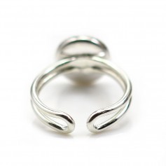 925 silver adjustable ring, with a 10mm round support x 1pc