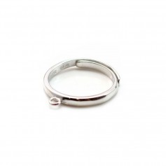Adjustable ring mount in silver 925 rhodium with 1 ring x 1pc