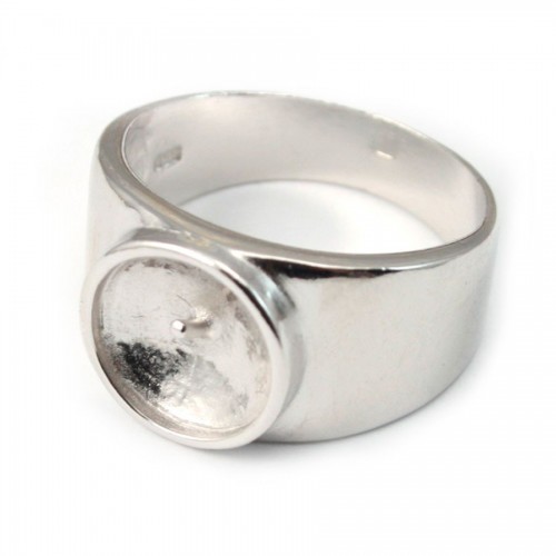 Porta anelli in argento 925 per perle semi-forate x 1 pz