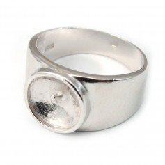 Porta anillos de plata de ley 925 para perlas semi-perforadas x 1pc