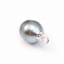 Bélière coupelle pour perles semi-percées, Argent 925 Rhodié 4mm x 4 pcs 