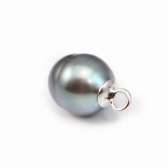 Schalenförmiger Ring für halbdurchbohrte Perlen aus rhodiniertem 925er Silber 6mm x 4pcs