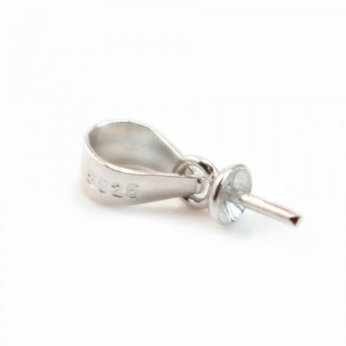 Bélière coupelle, Argent 925, 4mm pour perles semi-percées X 4pcs